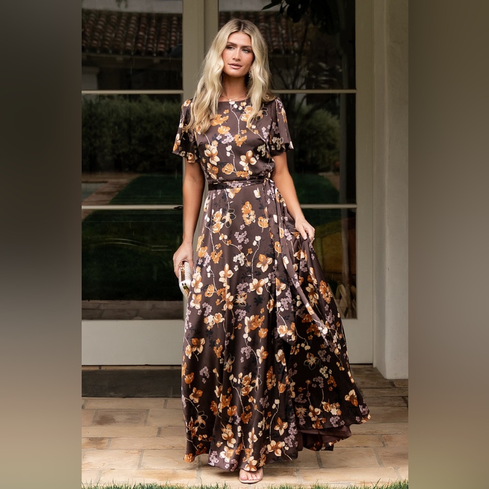 NEW Baltic Born Agnes Satin Maxi Dress